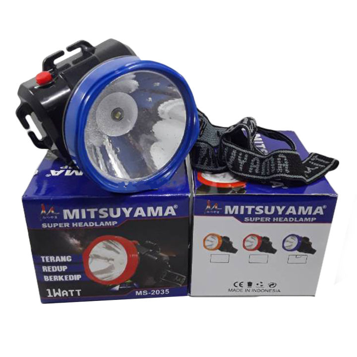 Senter Kepala Baterai Headlamp Mitsuyama MS-2035 / Headlamp Baterai MS-2035