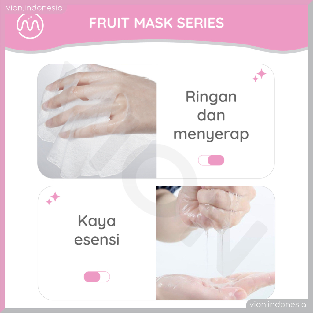 Avocado Peach Plant Fruit Facial Sheet Mask Masker Wajah Minipink MP001