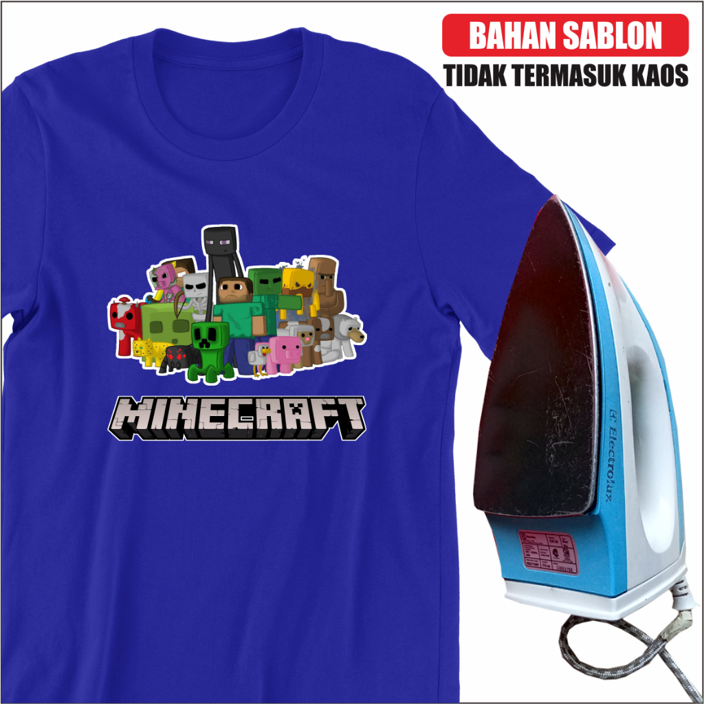 

SS004 Bahan Sablon Kaos atau Kain DTF Tema Minecraft Ukuran 24cm