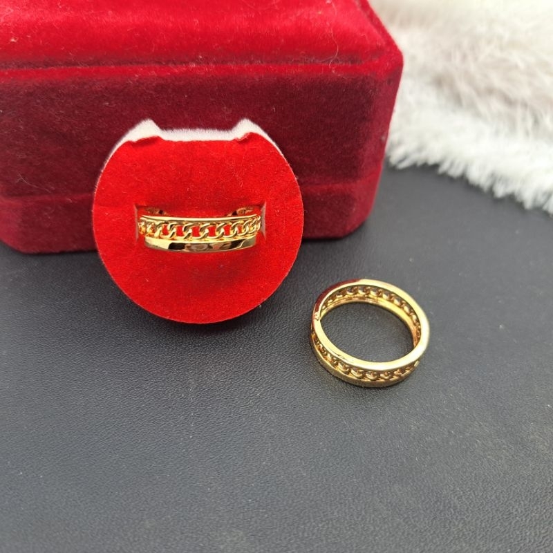 Cincin Rante lapis emas xuping anti karat