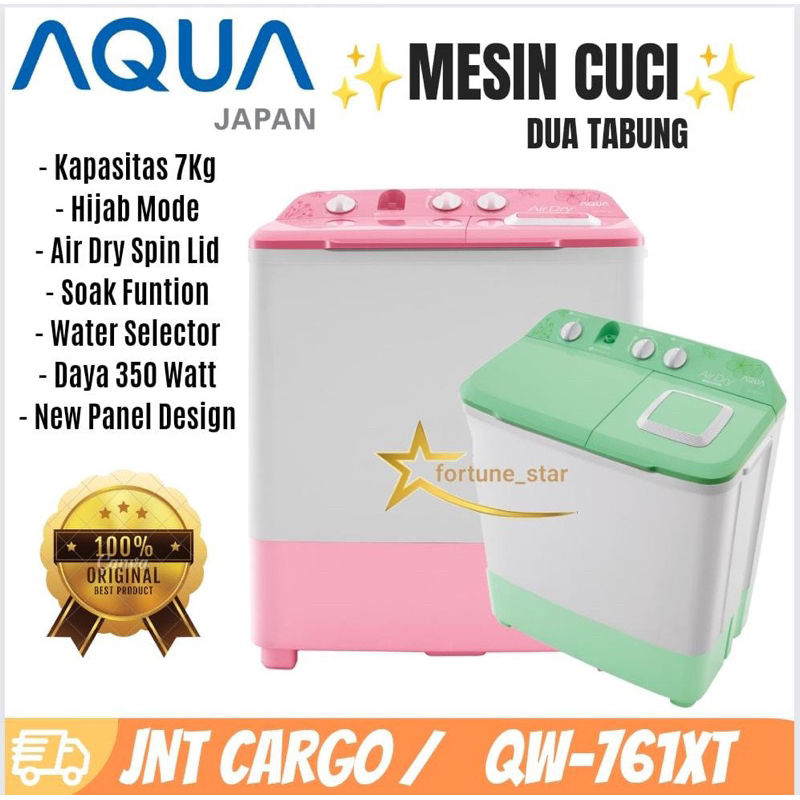 Mesin Cuci 2 Tabung 7KG Aqua Qw-761xt