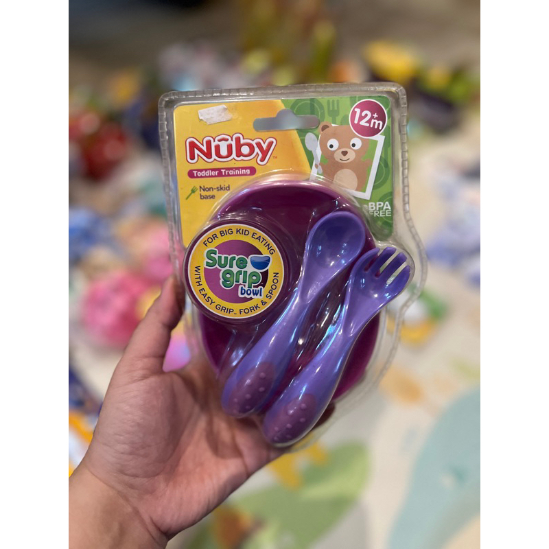 Nuby kid sure grip bowl - mangkuk makan anak