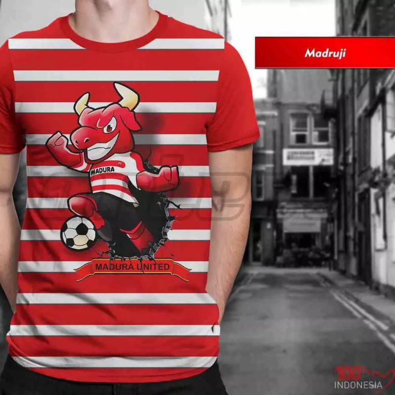 KAOS BOLA INDONESIA MADRUJI KAOS DISTRO KAOS PRIA 3D FULLPRINTING
