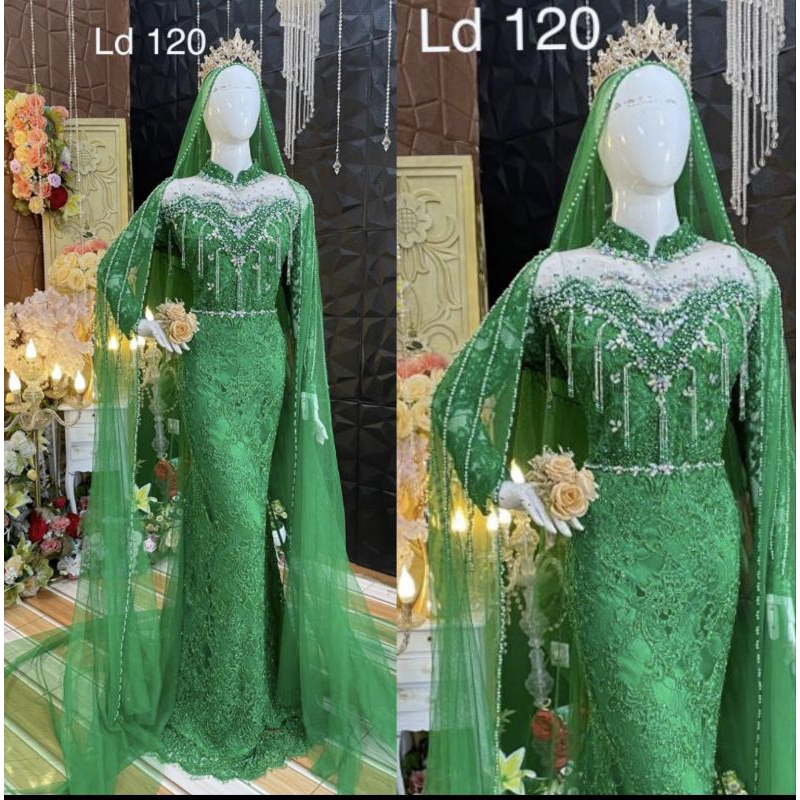 GAUN SLIM BEREKOR FULL PAYET//GAUN WEDDING MODERN//KEBAYA