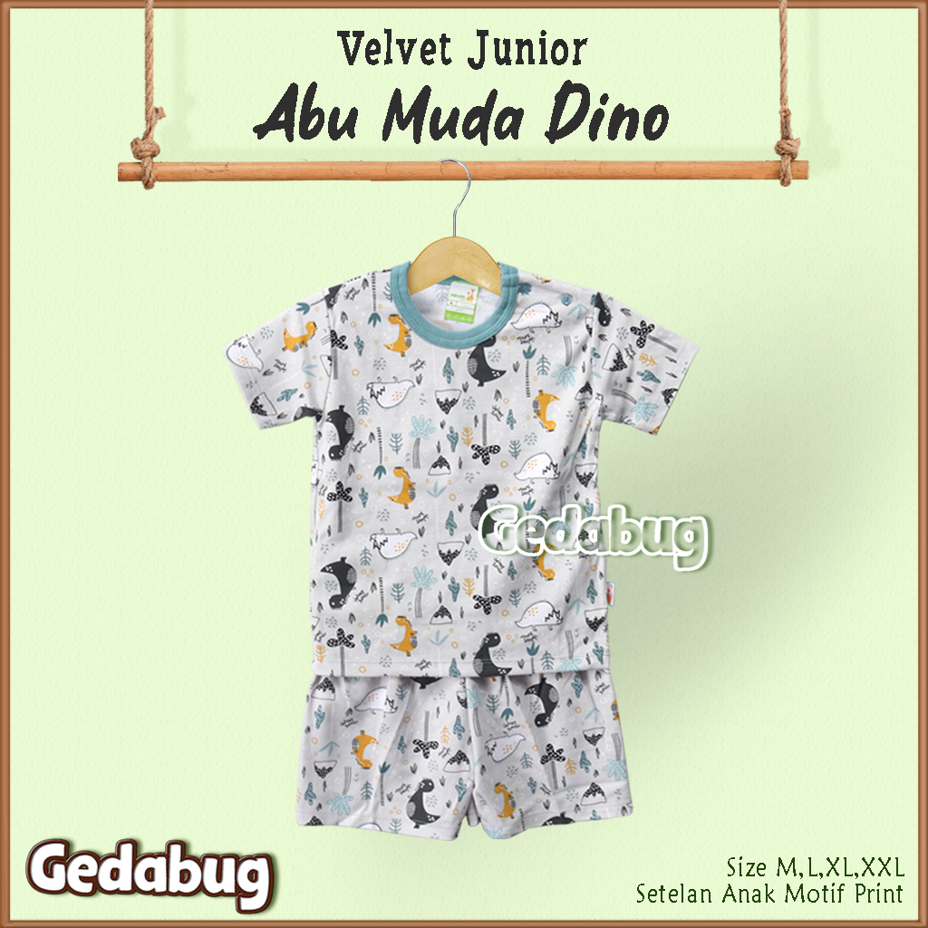 Pendek - Setelan Velvet Junior BRILLIANT BLUE - Northern Light | Setelan Piyama Anak Motif Terbaru