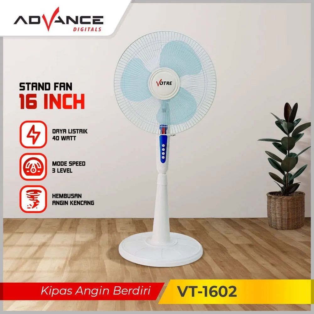 Kipas Angin Votre VT-1602 VT1605 16" Stand Fan / Berdiri / Kipas Berdiri Advance VT1602 VT1605