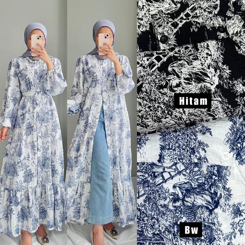 GAMIS PESTA CRINCLE AIRFLOW FULL KANCING LD 110-114