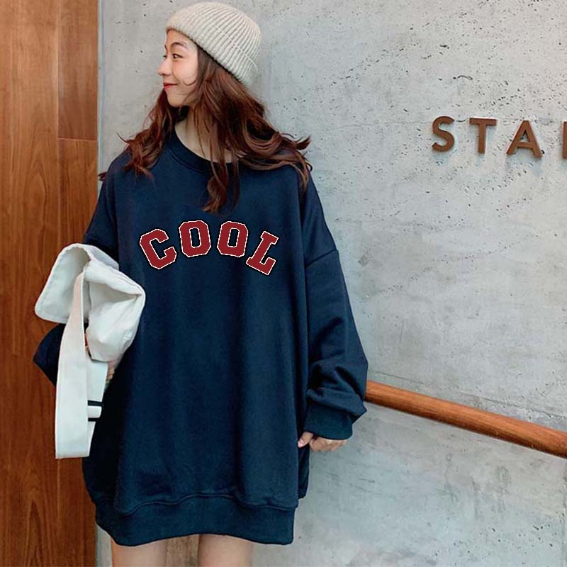 Kaos Stasan Wanita Oversize Couple Sweater American Vintage Letter Cartoon Graphic Priting Top Kekinian Casual Sweater