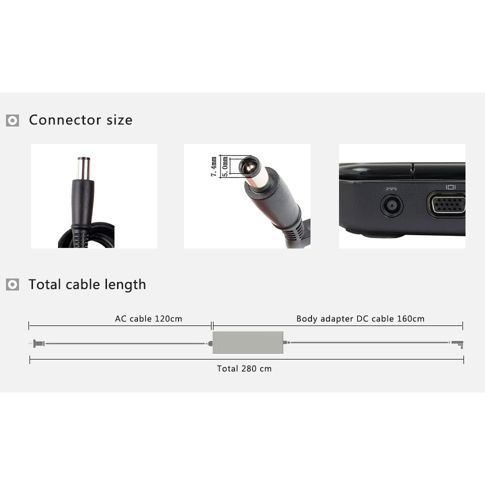 Charger Laptop Dell Vostro 1400 1500 1510 A840 A860 Adaptor Dell 19.5V 4.62A 90W