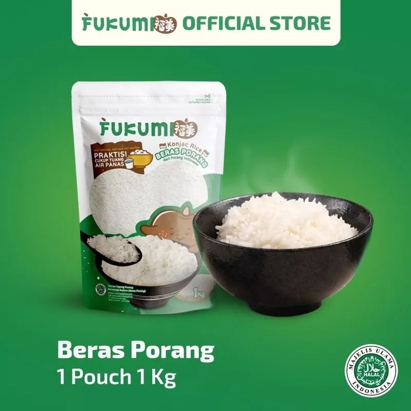 Fukumi Beras Porang Pouch 1Kg - Shirataki / Konjac Rice