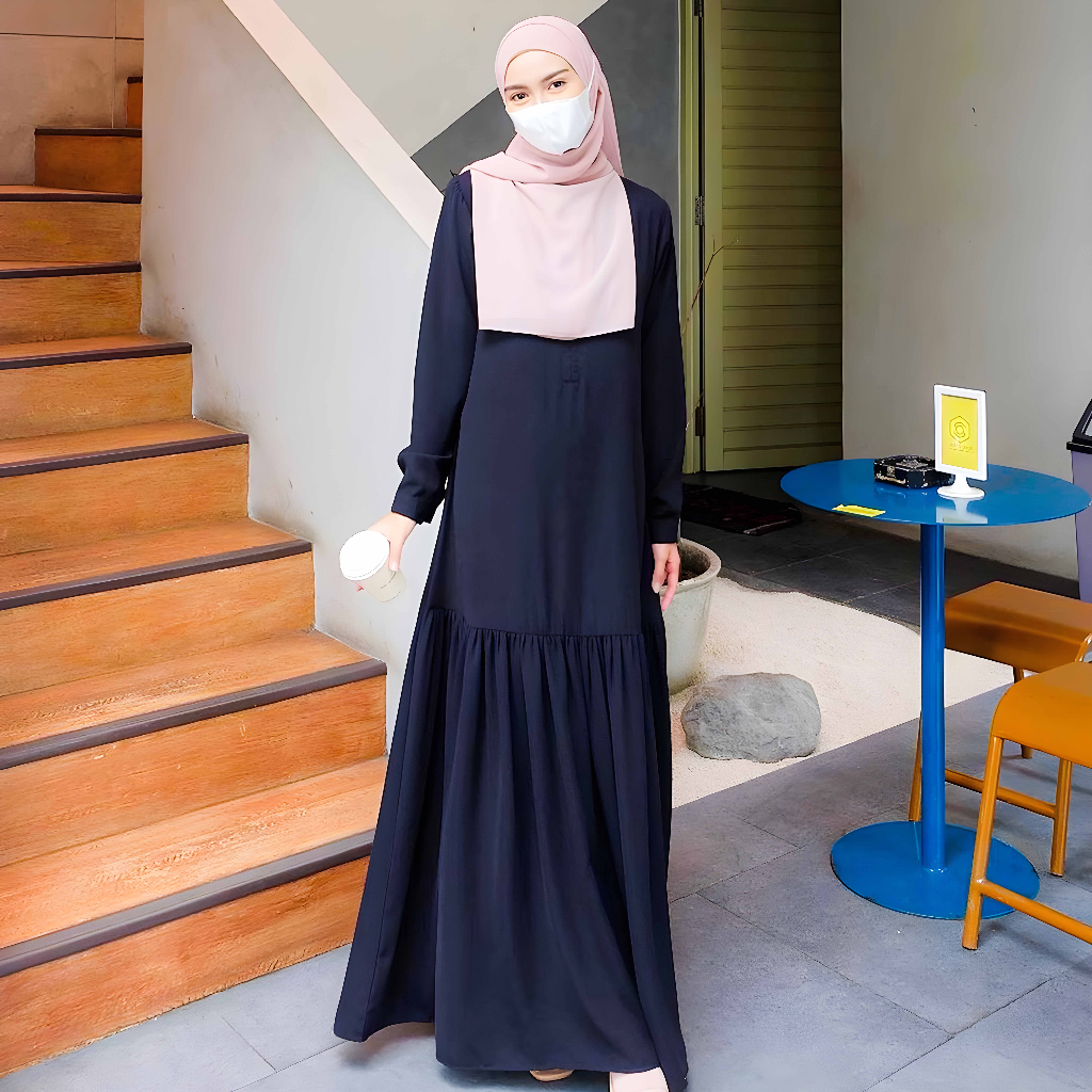 KIRANA DRESS SIZE S-M,L,XL TERBARU BAHAN SHAKILA PREMIUM PAKAIAN GAMIS TERLARIS MUSLIM WANITA BY ZENIC ID BISA COD