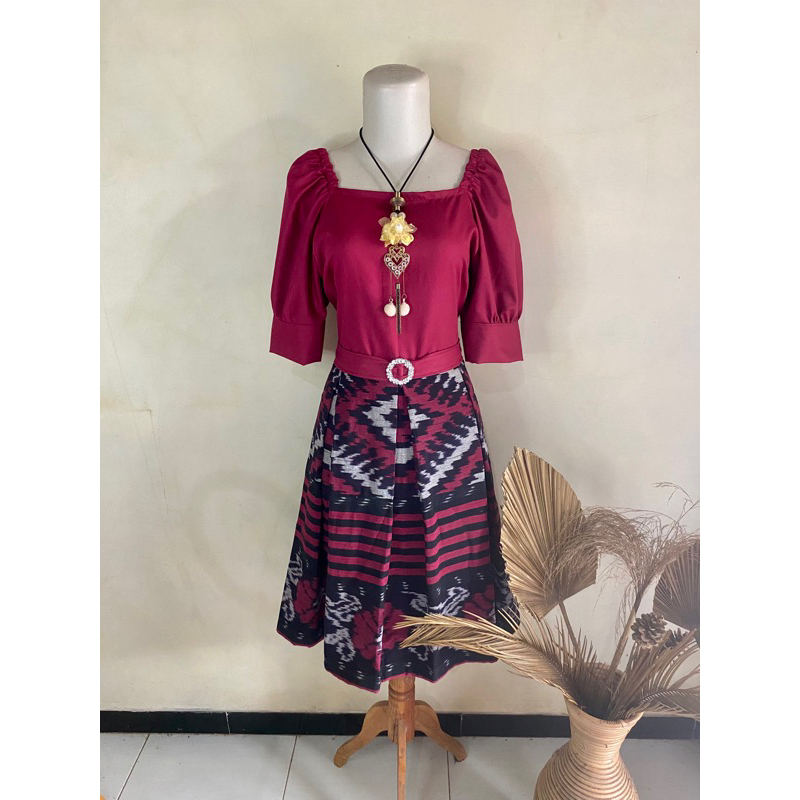 DRESS KOMBINASI|DRESS TENUN