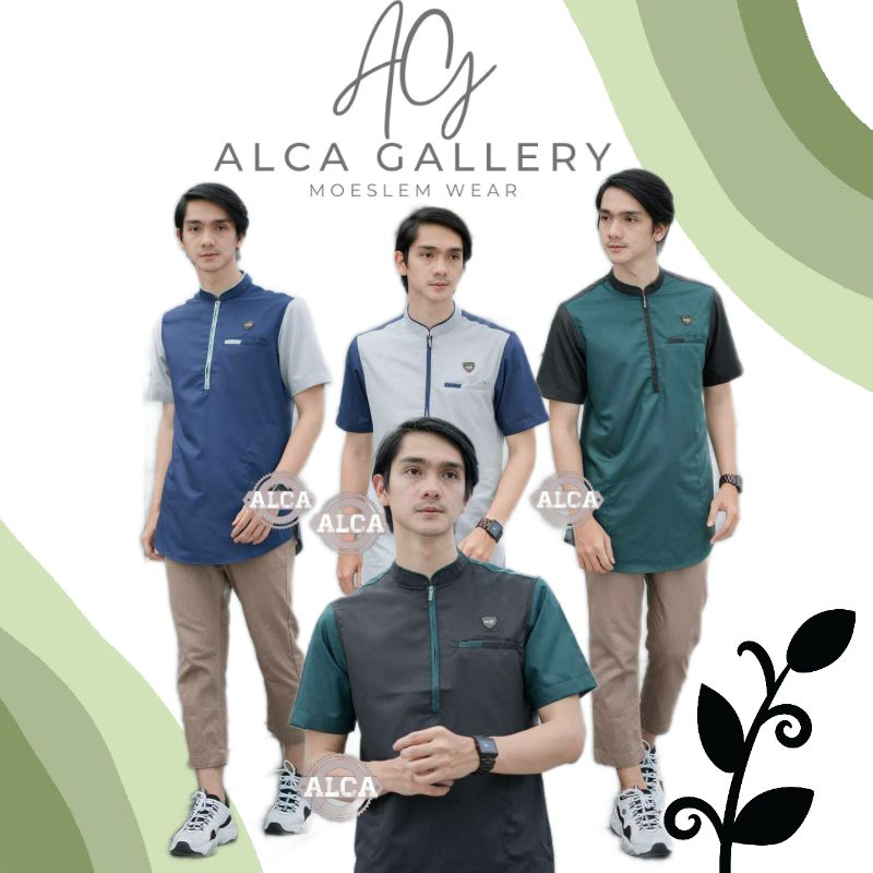 baju koko muslim pria dewasa kurta pakistan resleting depan