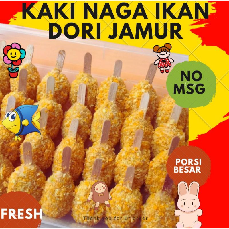 KAKI NAGA IKAN DORI JAMUR HOMEMADE ( ISI 10 /SNACK ANAK)