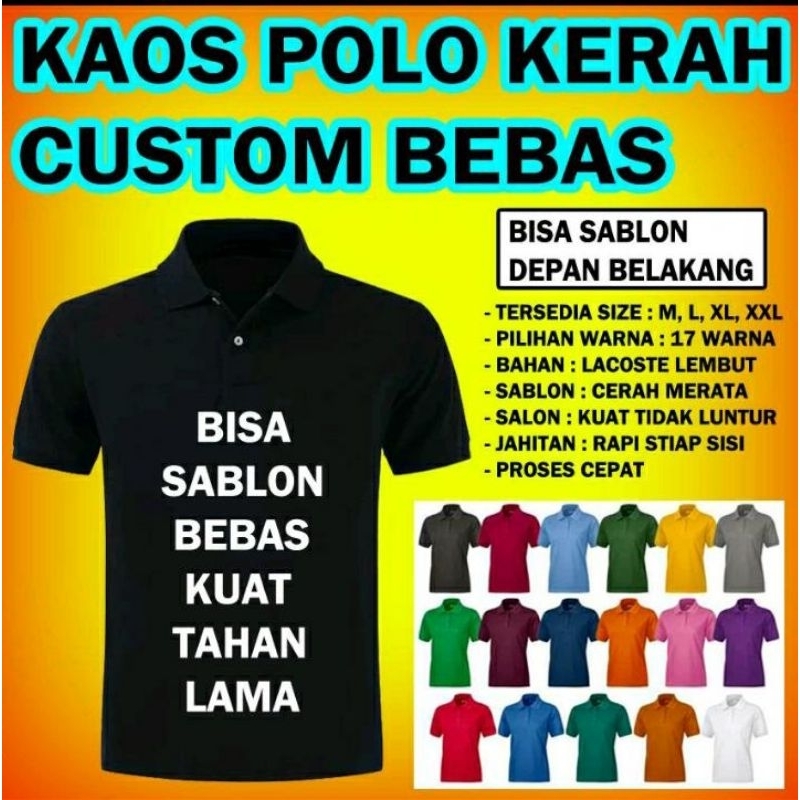 KAOS BAJU POLO KERAH TSHIRT T SHIRT DISTRO SABLON CUSTOM CUSTOME COSTUM COSTUME KUSTOM PRIA COWOK WA