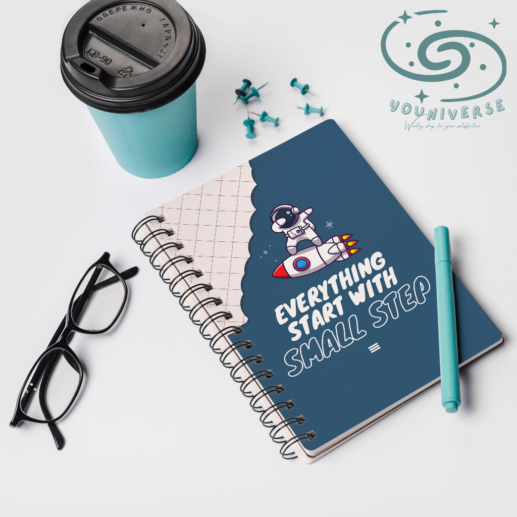 

Notebook Spiral A6 Astronaut Themes /Jurnal Book/Cute Cool Notebook
