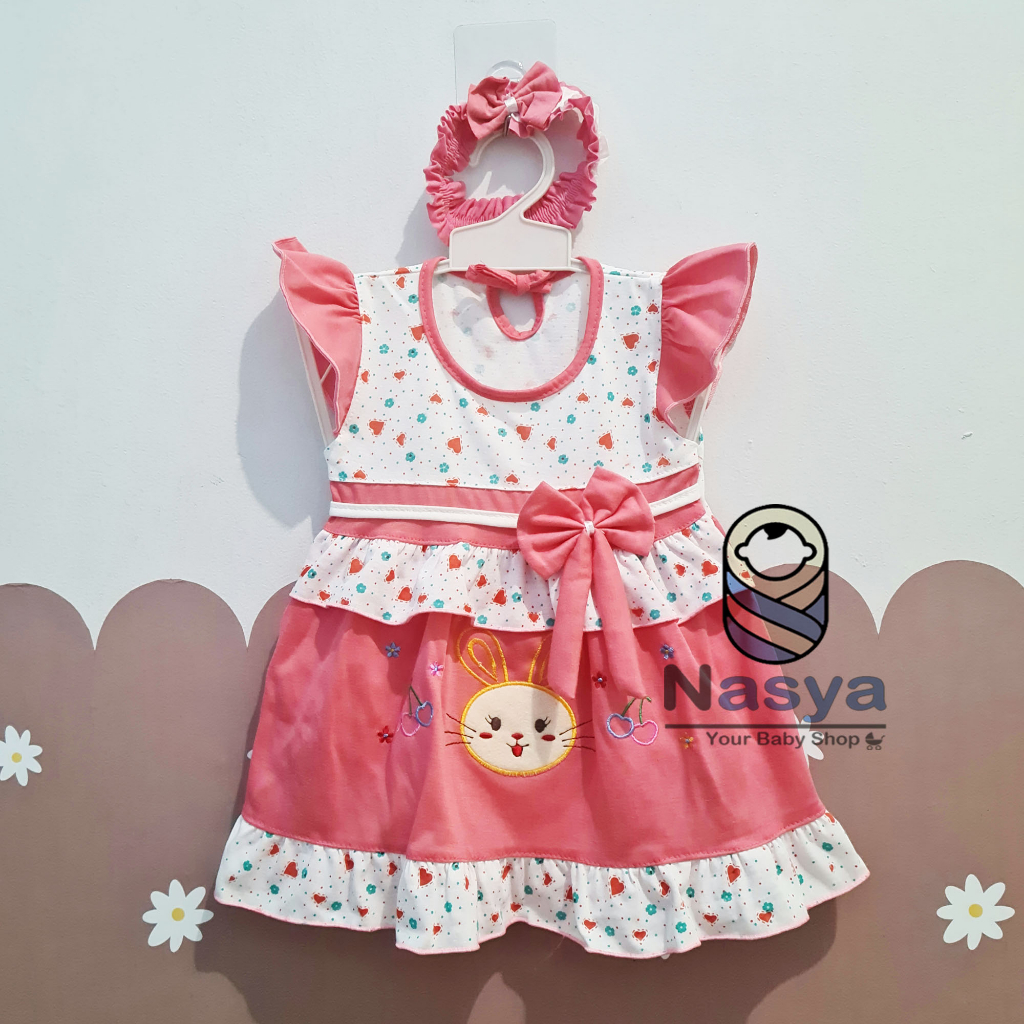 [P-050] Dress Bayi 0-6 Bulan Bahan Kaos - Planet Kids (Planet Kid)