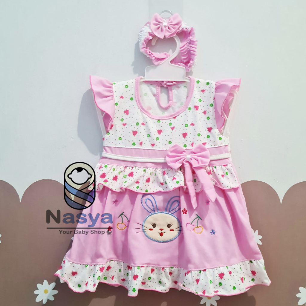 [P-050] Dress Bayi 0-6 Bulan Bahan Kaos - Planet Kids (Planet Kid)