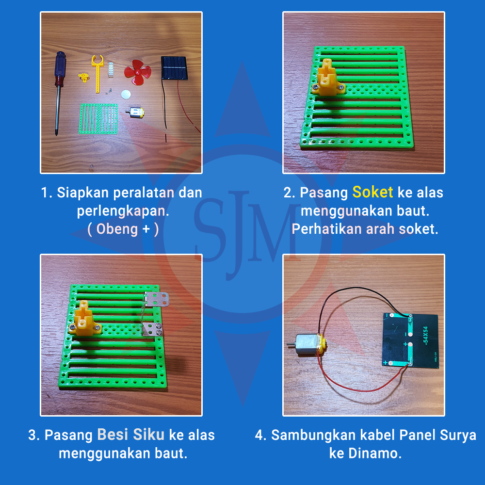 Paket Rangkaian Dinamo Kipas / Baling Baling Tenaga Matahari / Surya