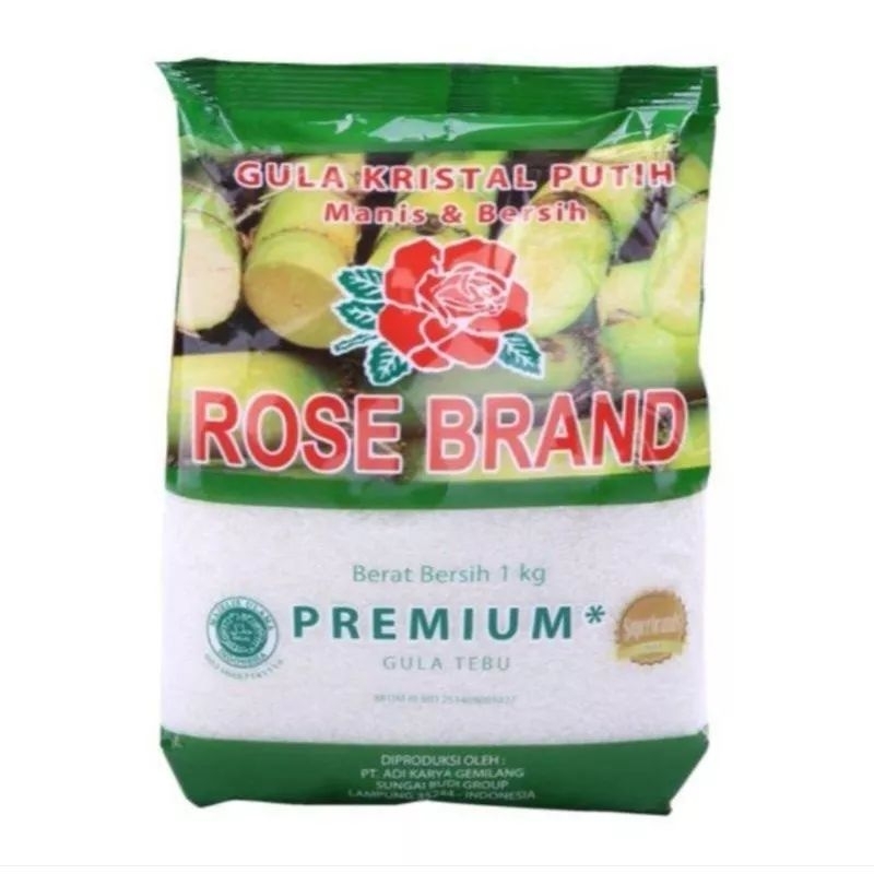 

[1 kg] Rose Brand Gula Pasir PREMIUM/Rose Brand Gula Pasir Kristal Putih Premium (Kemasan Hijau dan Kuning) 1 Kg