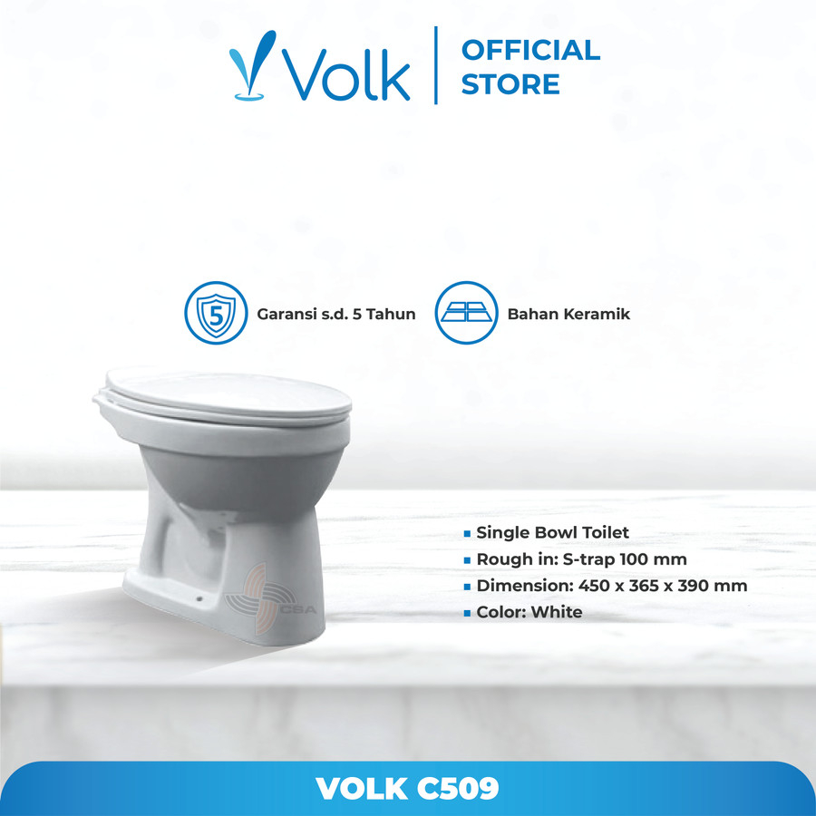 Volk Clematis C509 Single Bowl Toilet / Kloset Duduk Siram