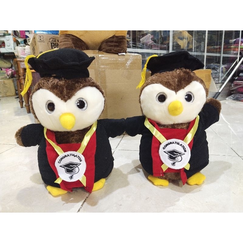 boneka wisuda owl burung hantu besar tinggi 30cm