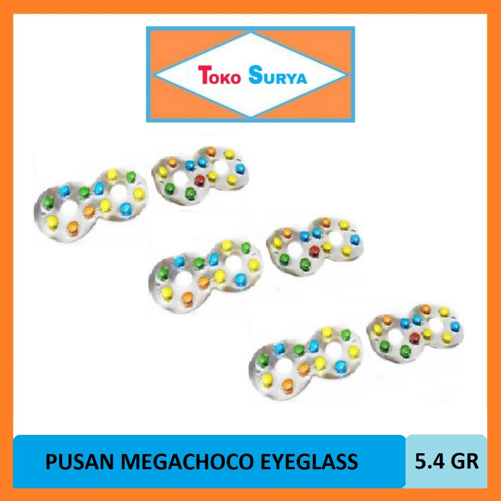 

Pusan Mega Choco Eyeglass Crispy Chocolate/Permen Kacamata 5.4 Gr