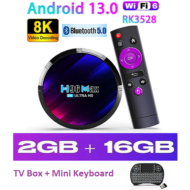 Android TV Box H96 MAX 4GB 64GB Bluetooth Miracast Resolusi 4K