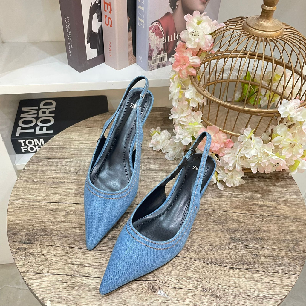 SEPATU WANITA ZS-4010 HEELS 4CM BLUE