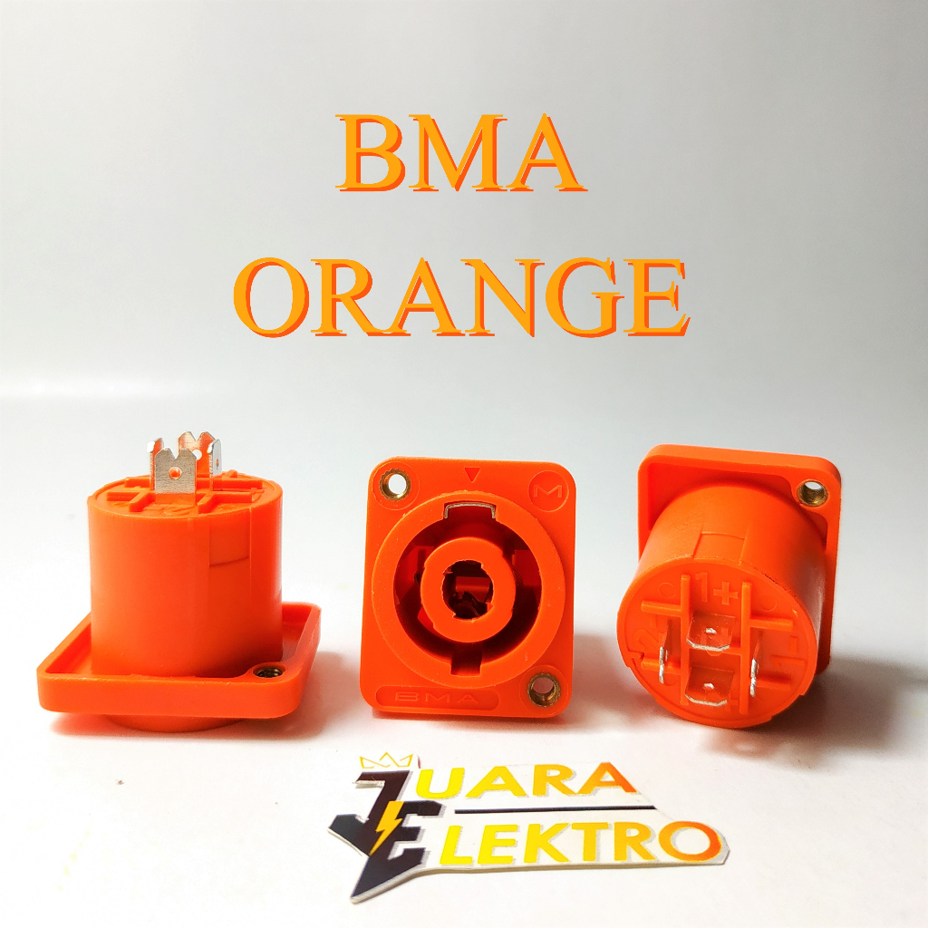Socket Speacon BMA 4 PIN | BMA Soket Spikon Orange - Biru