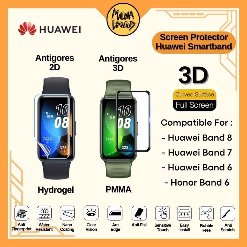 Anti Gores Huawei Band 8 Huawei Band 7 Huawei Band 6 Honor Band 6 - 3D Screen Protector