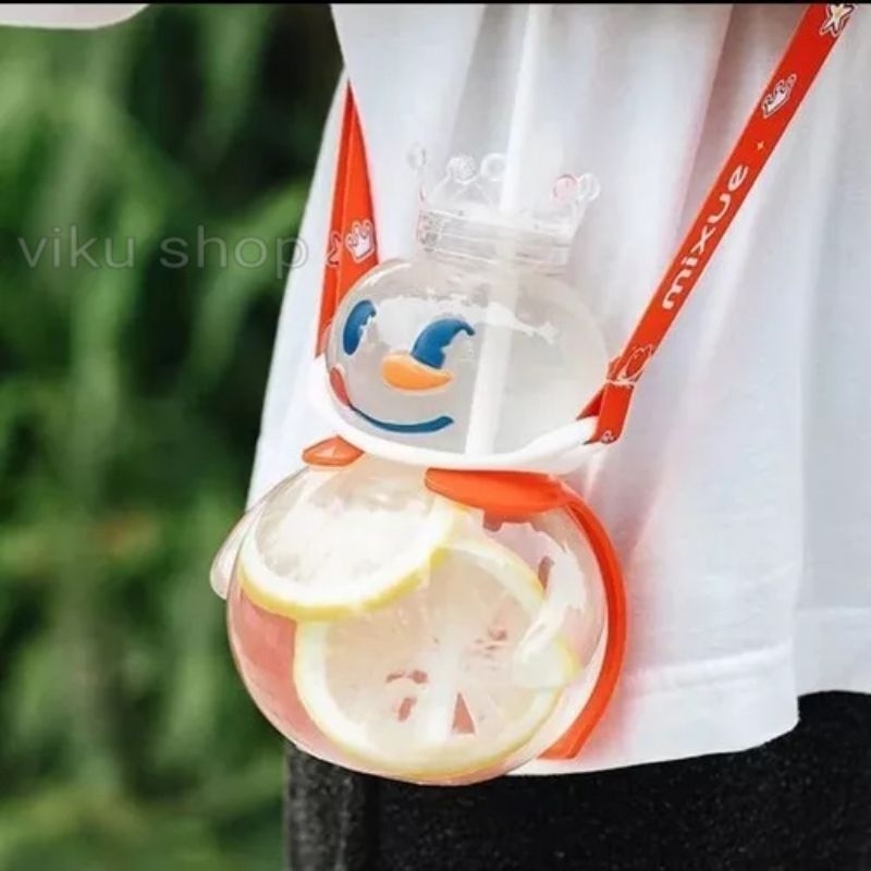 Botol Air Minum Mixue Tumblr Snow King Tali 700ML Free Sedotan