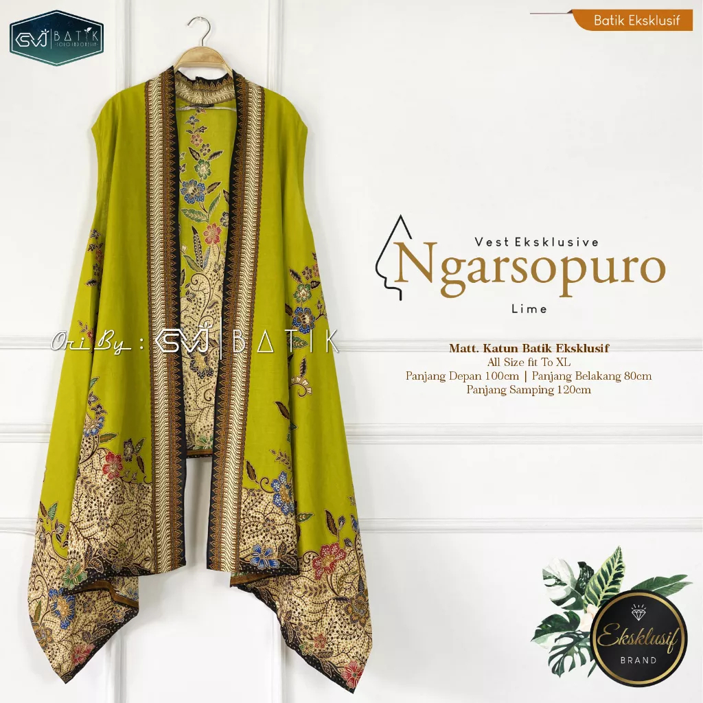 VEST LONG CARDI ATASAN OUTER BATIK WANITA ELEGAN CARDIGAN MOTIF KATUN UNGGUL