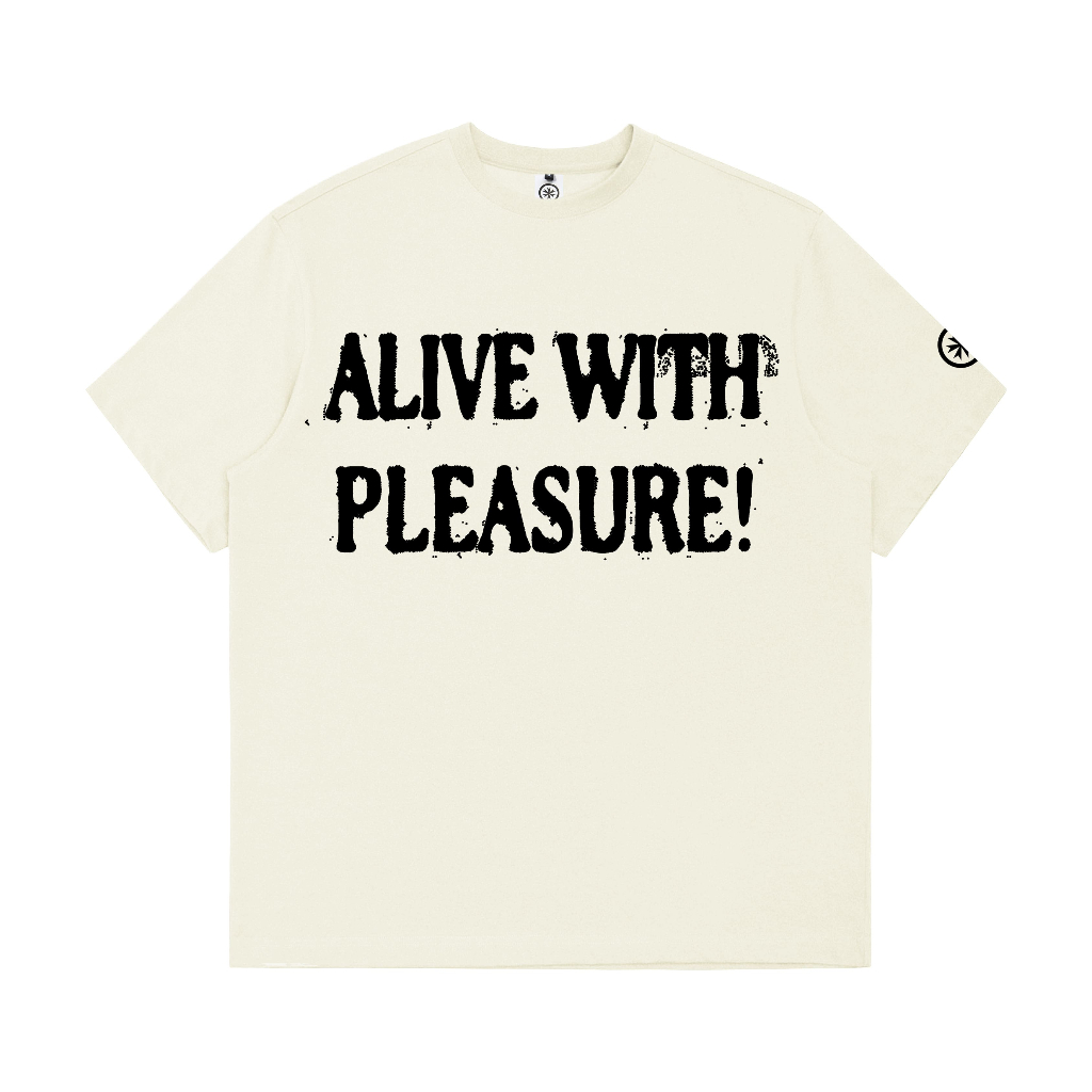 T-SHIRT | PLEASURE! | BLACK | IVORY | YIKESALLDAY