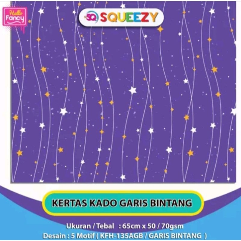 

Kertas kado motif garis bintang