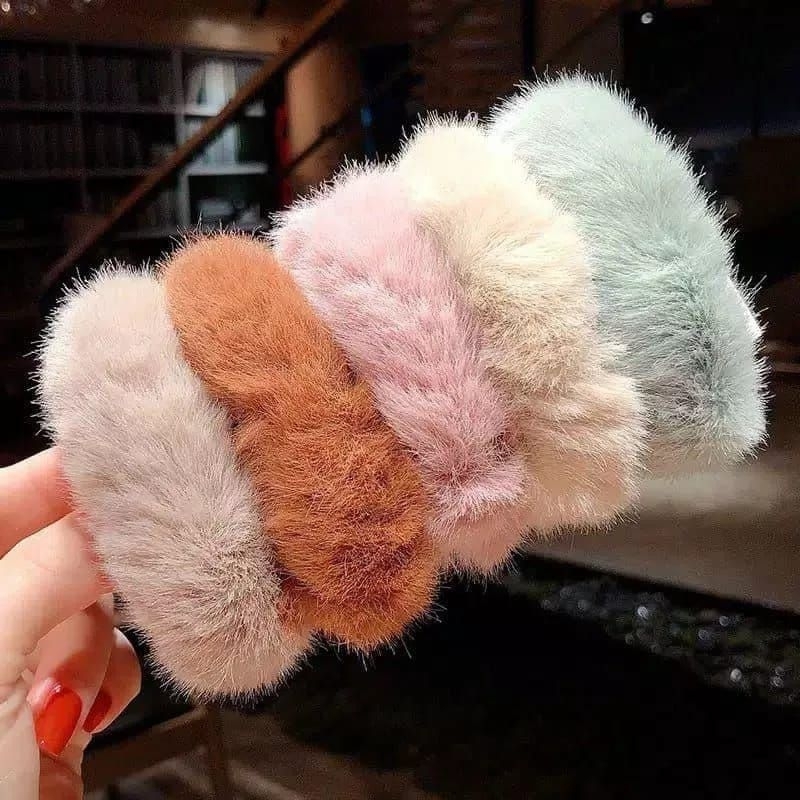 IKAT RAMBUT BULU POLOS IKAT RAMBUT KOREA KUNCIR RAMBUT KOREA IKAT RAMBUT BULU POMPOM IKAT RAMBUT SCRUNCHIE IKAT TAMBUT BULU HALUS IMPORT WARNA WARNI