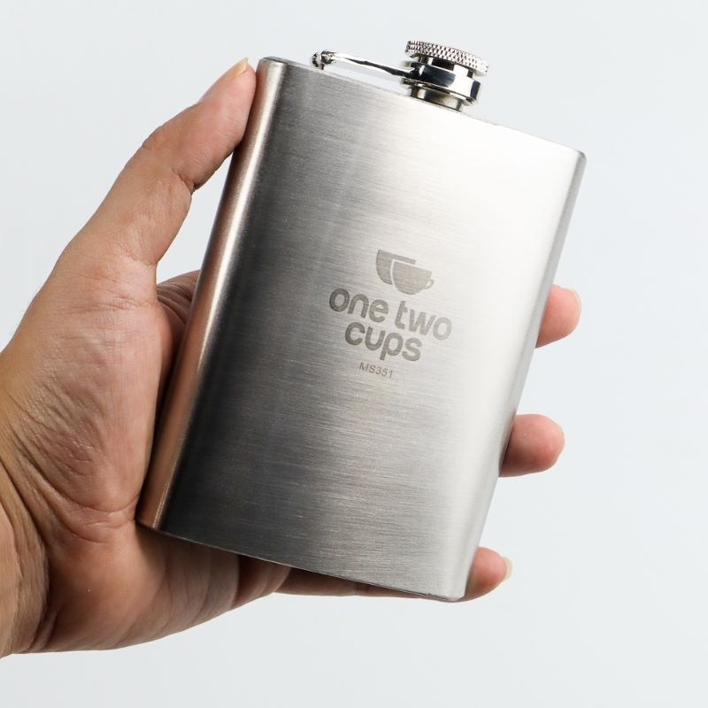 Botol Minum Wine Bir Flask Hip flash Shape Stainless Steel 5oz - Silver