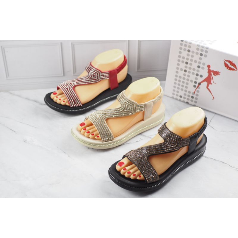 SENDAL FLAT TALI WANITA SOFIYA TERBARU 2213-1