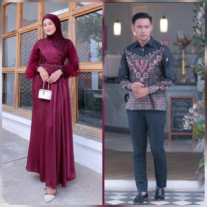 BATIK EXPRESS // COUPLE GAMIS LEBARAN - SARIMBIT BATIK COUPLE GAMIS RADIKA - BAJU COUPLE KONDANGAN KEKINIAN - DRESS PESTA KONDANGAN TUNANGAN WISUDA - COUPLE GAMIS REMAJA