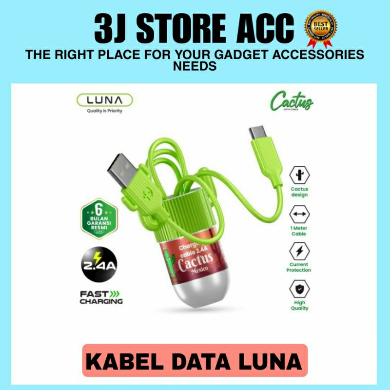 KABEL DATA LUNA MICRO USB TYPE-C - KABEL DATA LUNA FAST CHARGING 2.4A