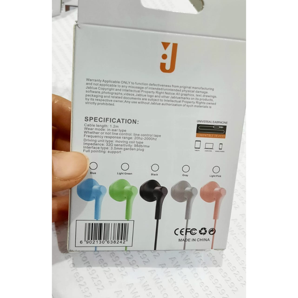 Hf Headset Handsfree MA12 Stereo Earphone Jbl Macaron