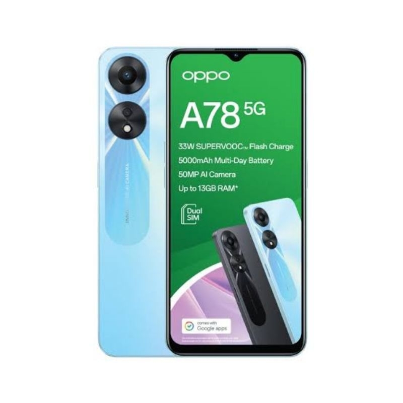 TERBARU, OPPO A78 5G RAM 8/128GB GARANSI RESMI 1TH