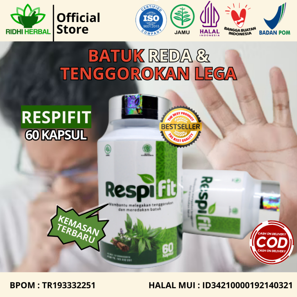 RESPIFIT Kapsul Gurah Bronfit Premium Naturafit Original Sehatkan Saluran Pernafasan BPOM dan Halal 