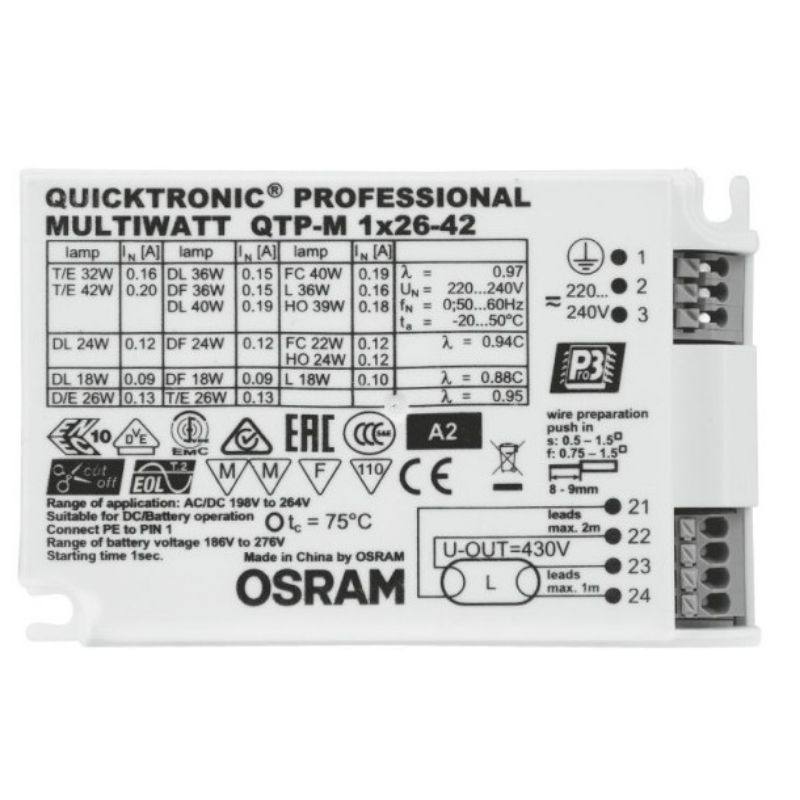 Ballast Trafo Lampu TL PL-C PL LONG T5 1 X 26W 28W 32W 36W 42W Multi Watt Osram