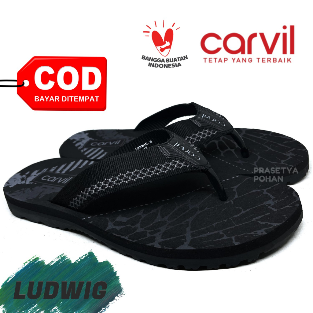 Sandal Pria Carvil Original Anti Air - Sendal Carvil Trevis