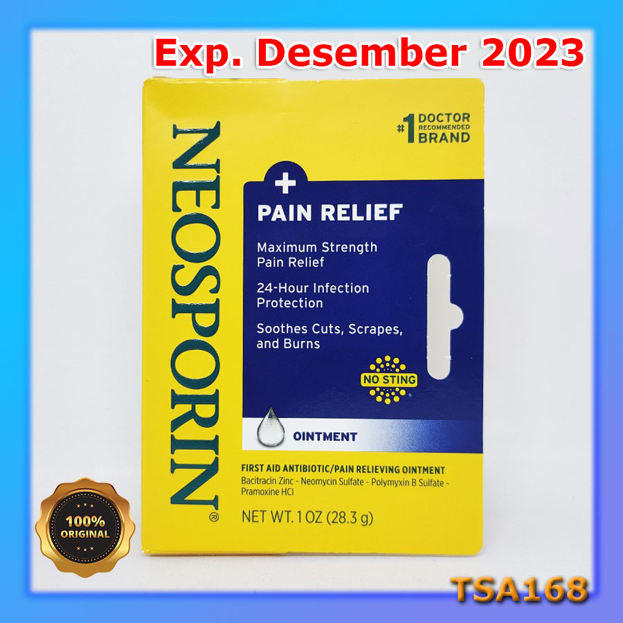 Neosporin + Pain Relief Dual Action Ointment 28.3 gr 1 Oz 1Oz Utk Luka