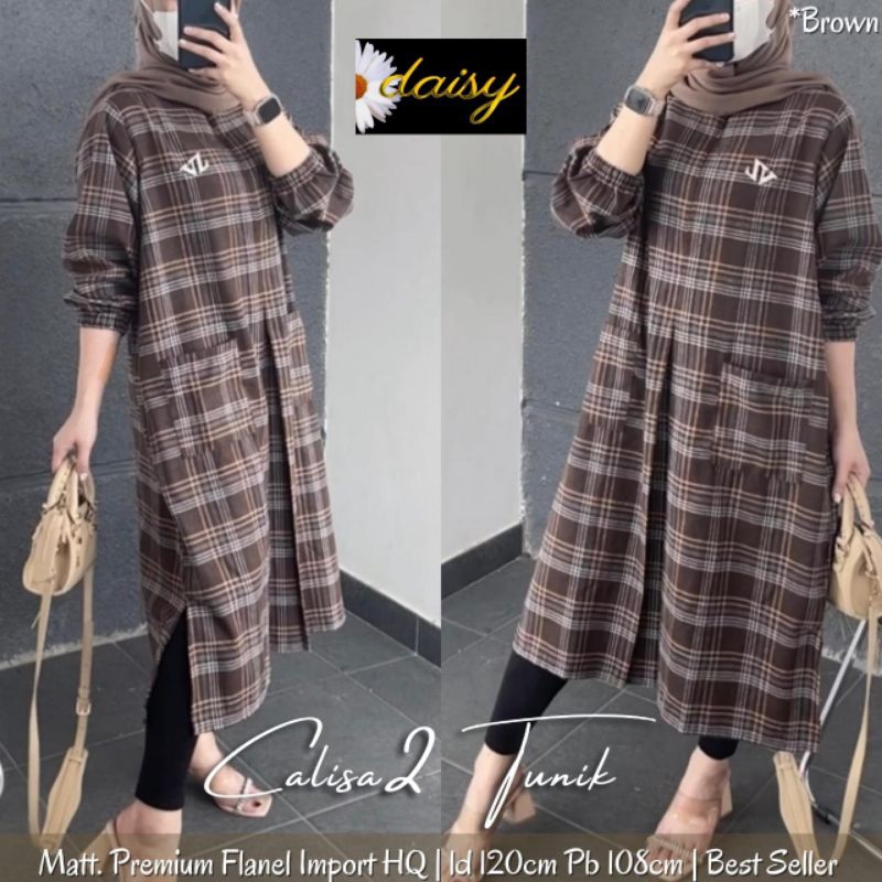 Calisa #2 tunik flanel import jumbo Ld 120 best seller