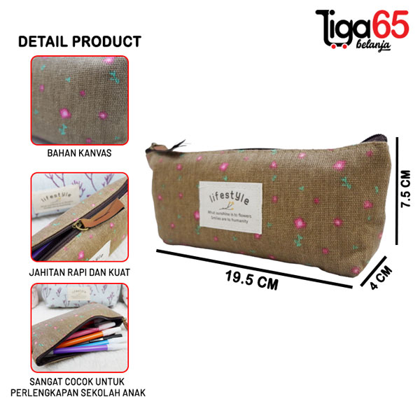 365 POUCH PENCIL BAG #40550 PERAHU Tempat Pensil / Pouch Penyimpanan pensil / PENCIL BAG J-030