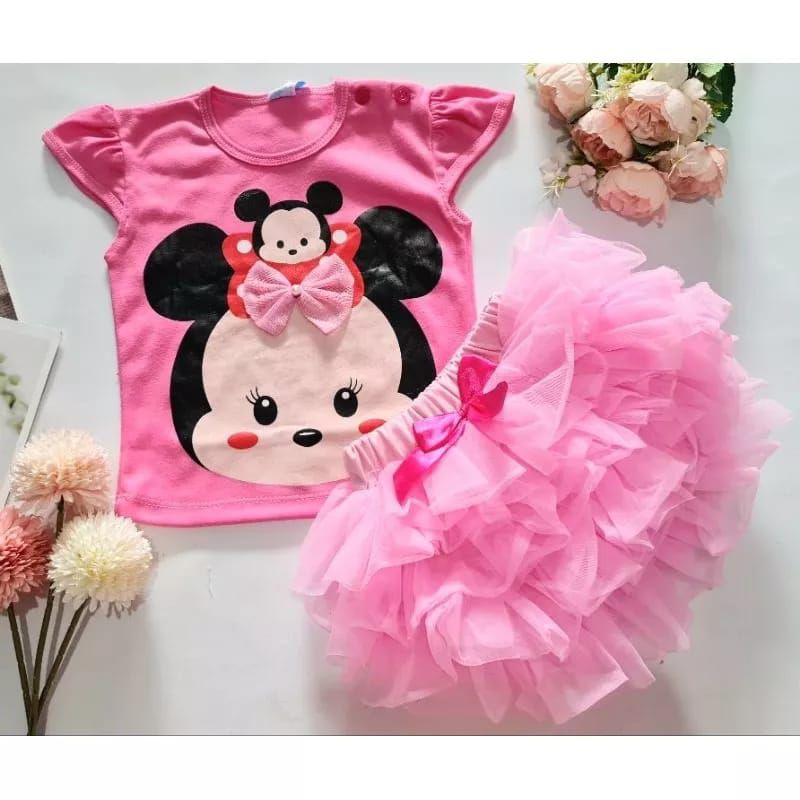 SETELAN BAJU BAYI PEREMPUAN 0-18 BULAN ROK CELANA TUTU GOTIK ROCELA / SET KAOS ROK TUTU GOTIK PETIT / SETELAN BAJU BAYI CEWEK LUCU / SETELAN JUMPER ROK TUTU TSUM TSUM UNICORN CUPCAKES