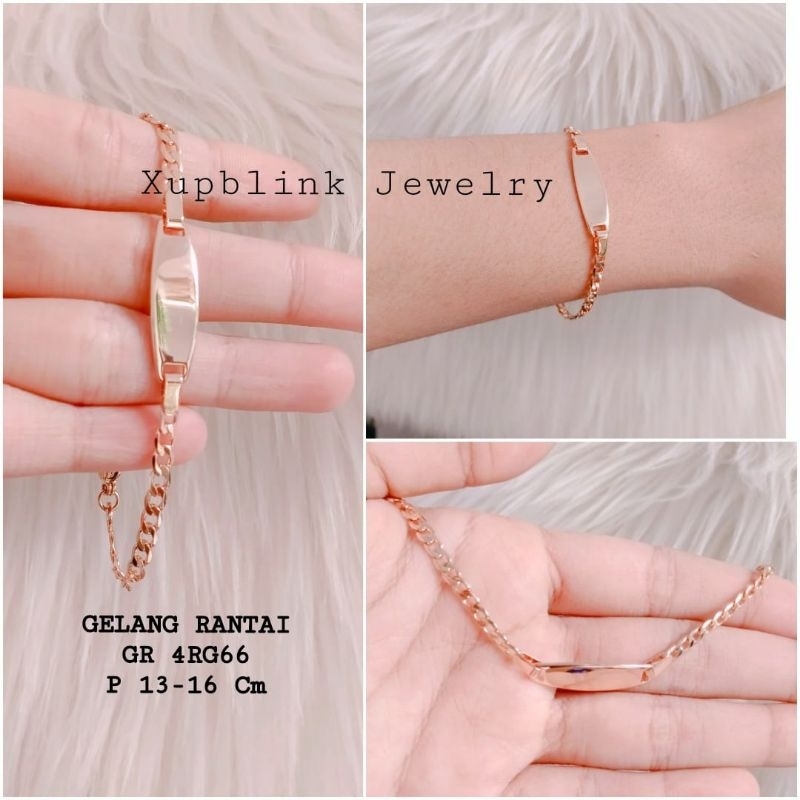 Gelang Rantai Titanium Anak Plat Polos